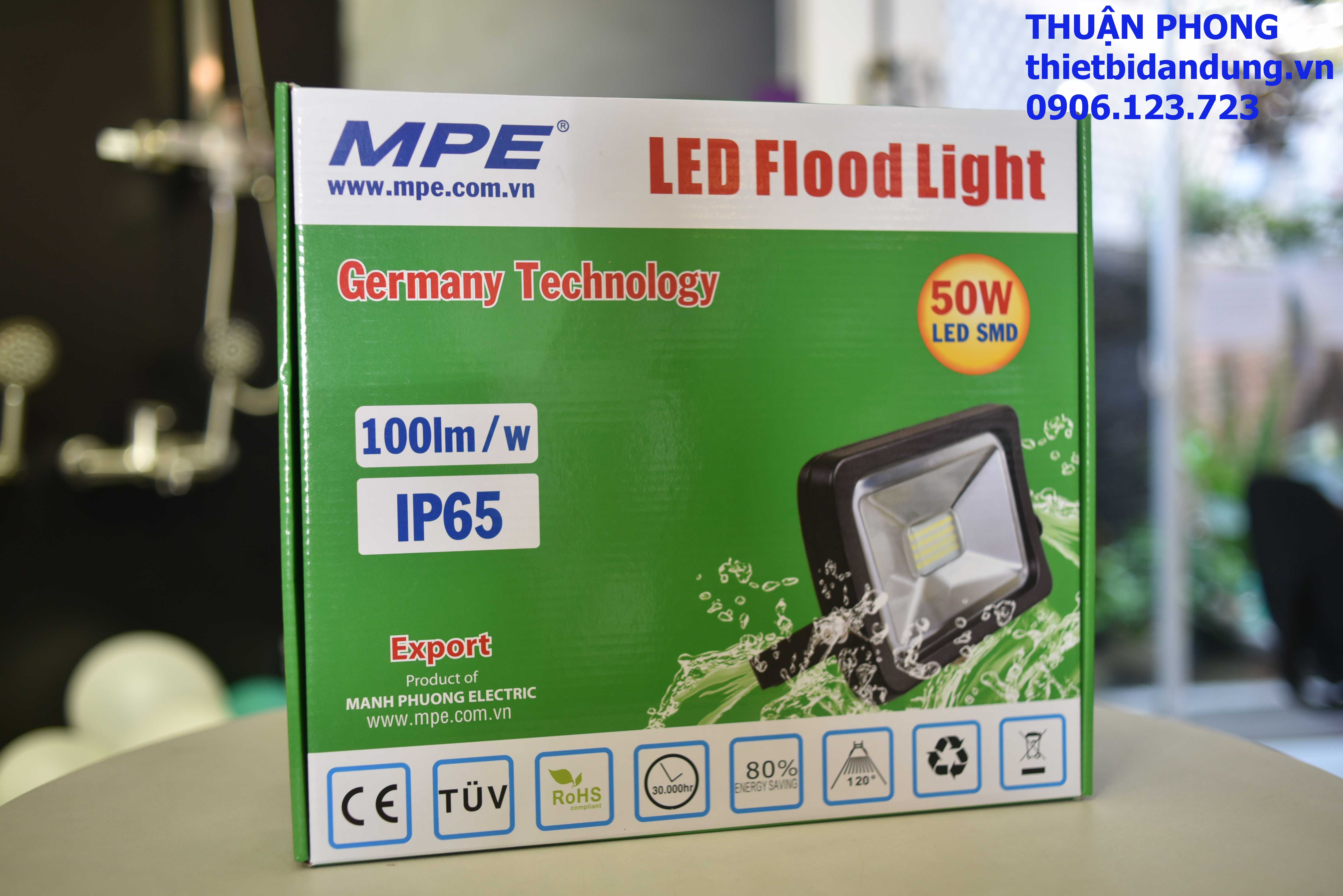 Đặc điểm và công dụng đèn led pha 50w MPE 100% giá gốc