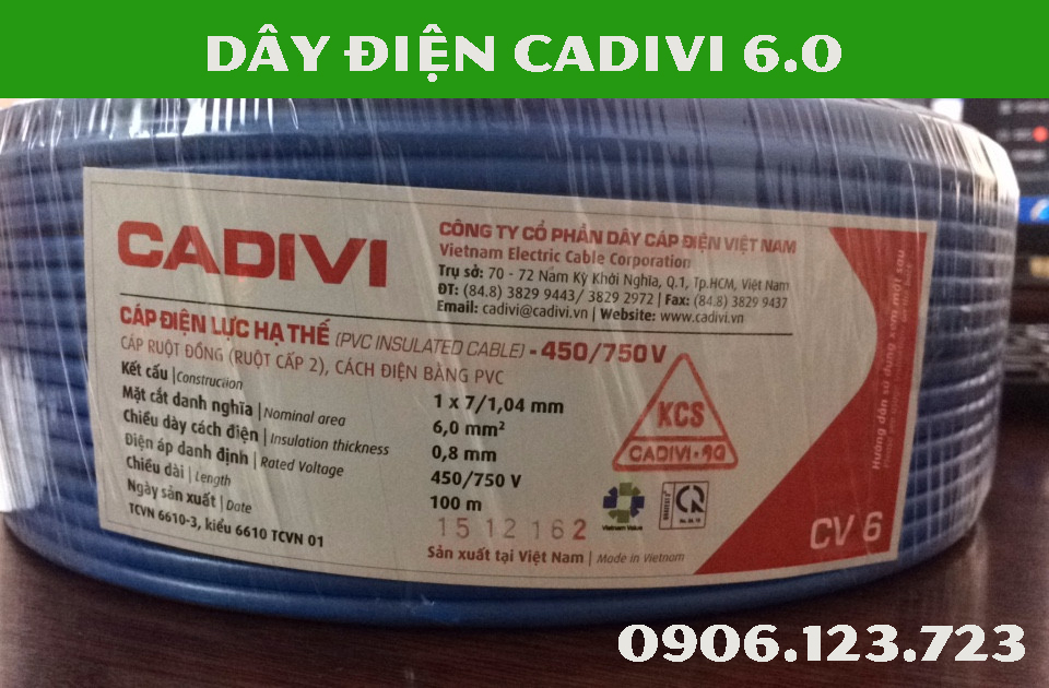 Kinh nghiệm chọn mua dây điện Cadivi 6.0 giá gốc